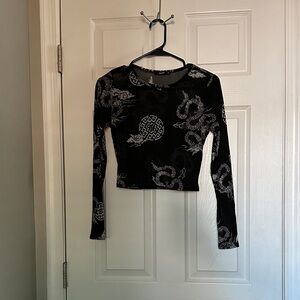 Papaya Black and Gray Patterned